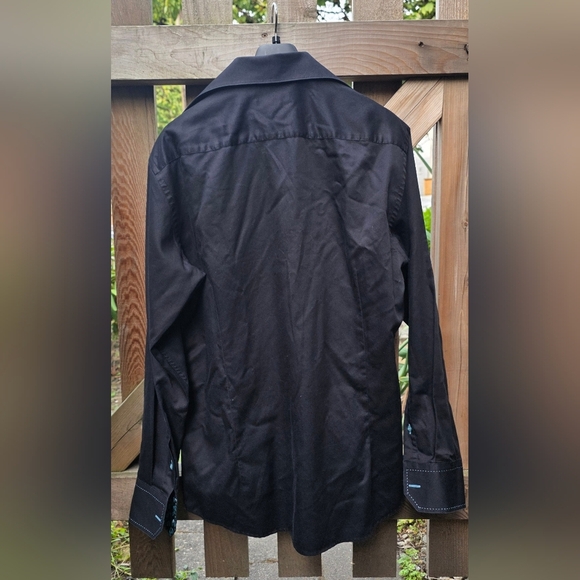 BLU By Polifroni Men's Black Western Shirt.  Button Down, Long Sleeve, Lg. - Picture 6 of 9